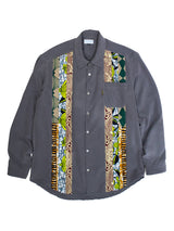 PATCHWORKパウダー長袖シャツ M size／GRAY