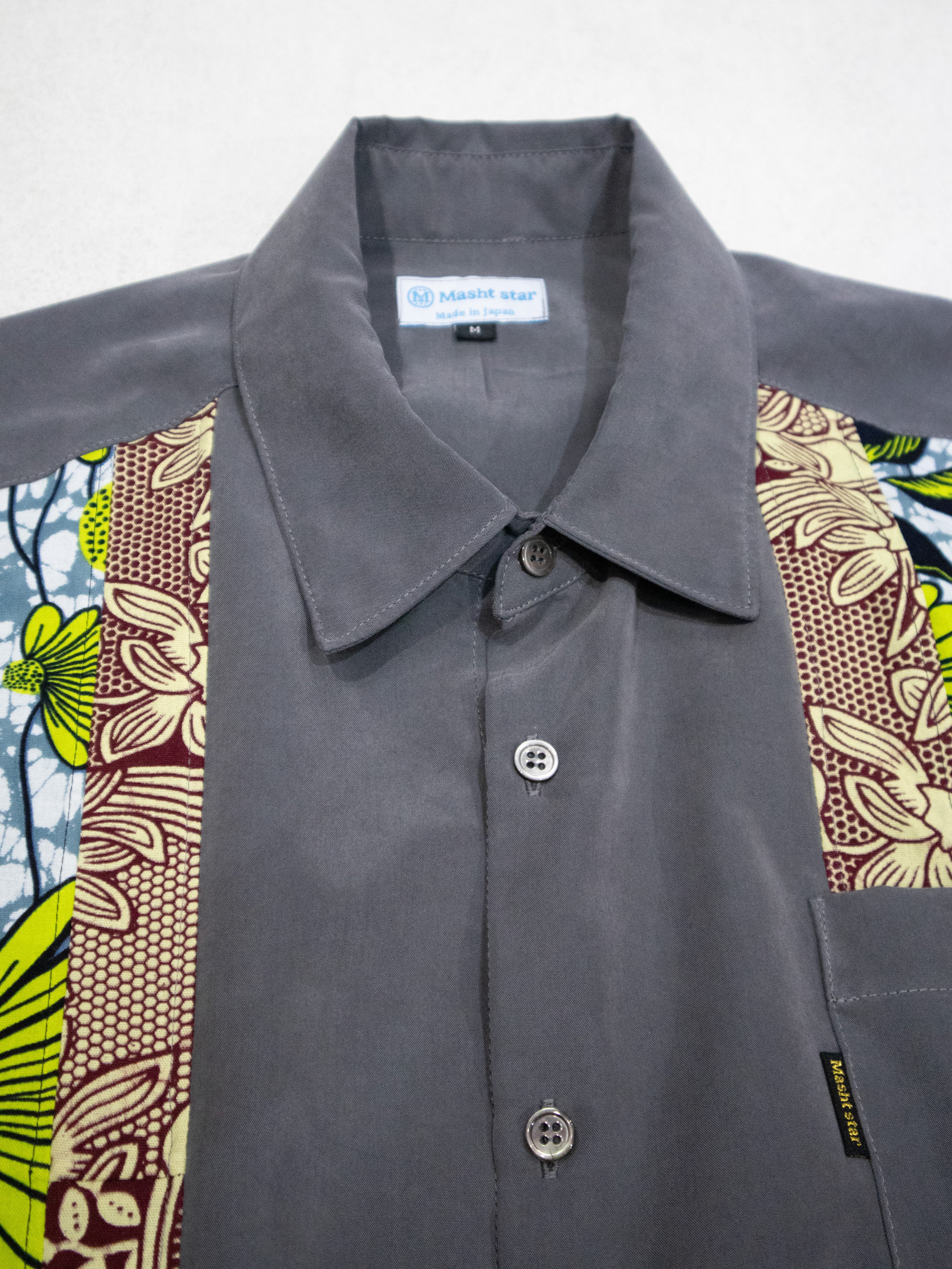 PATCHWORKパウダー長袖シャツ M size／GRAY