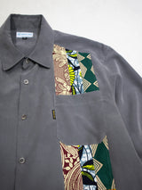 PATCHWORKパウダー長袖シャツ M size／GRAY