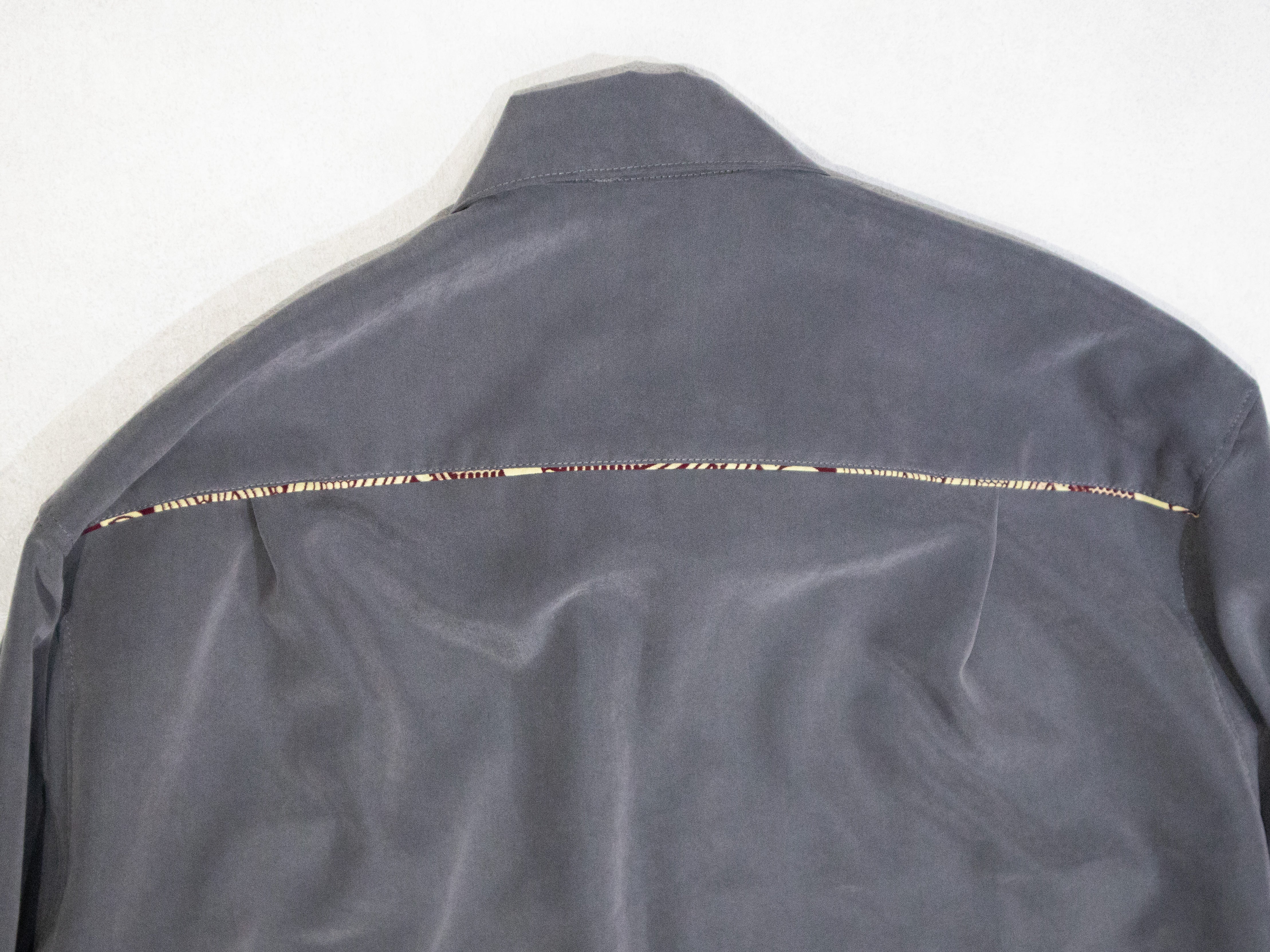 PATCHWORKパウダー長袖シャツ M size／GRAY