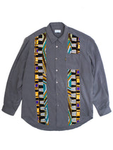 PATCHWORKパウダー長袖シャツ L size／GRAY