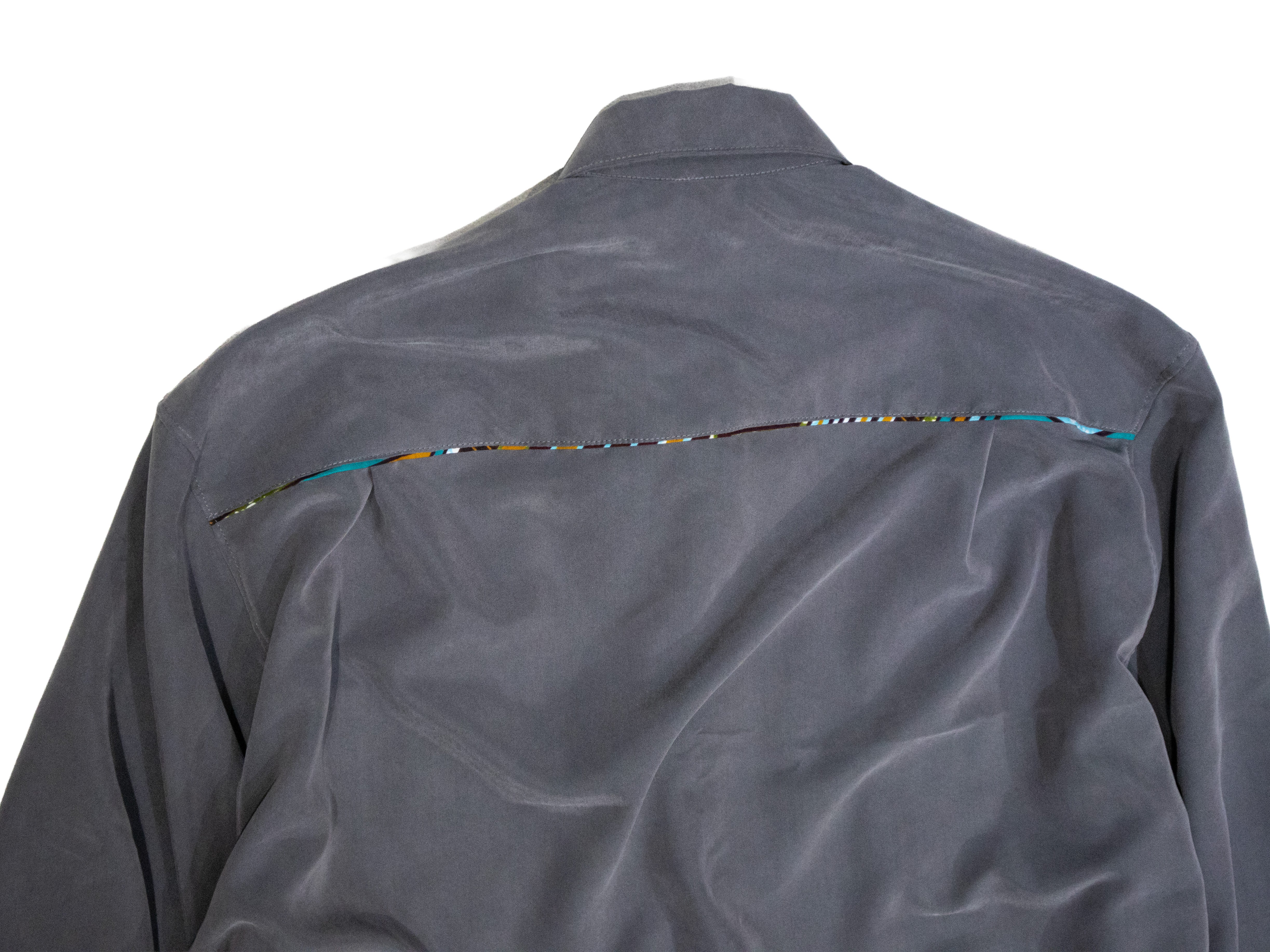 PATCHWORKパウダー長袖シャツ L size／GRAY