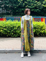 撥水サスペンダーワンピースPATCHWORK／KAH・CANDY