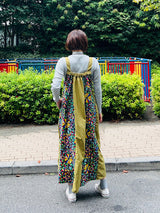 撥水サスペンダーワンピースPATCHWORK／KAH・CANDY