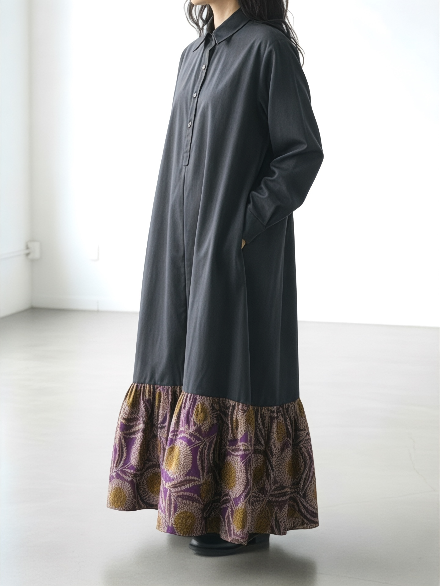 ウールワンピース／グレー