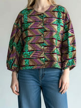 裏地付きノーカラージャケットシャツ／PINKSTEPS