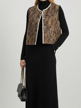 イタリア製生地のツィードベスト／RED