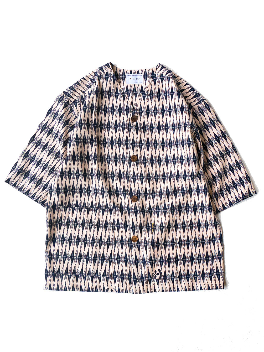 【Men's】アフリカンノーカラー鯉口シャツ／pinkdiamond