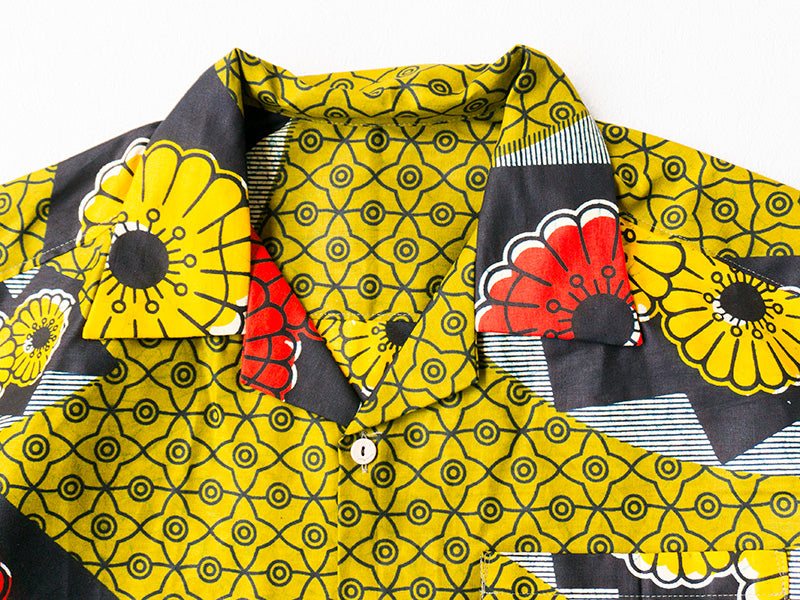 【Men's】アフリカンオープンカラーシャツ／kahflower
