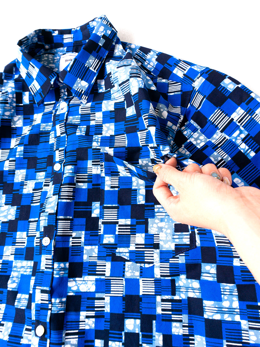 【Men's】スタンダードボックスシルエットシャツ／gioblue