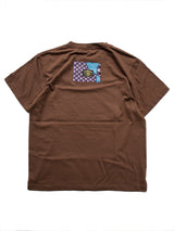 パッチワークAcorns Tシャツ／brownblue