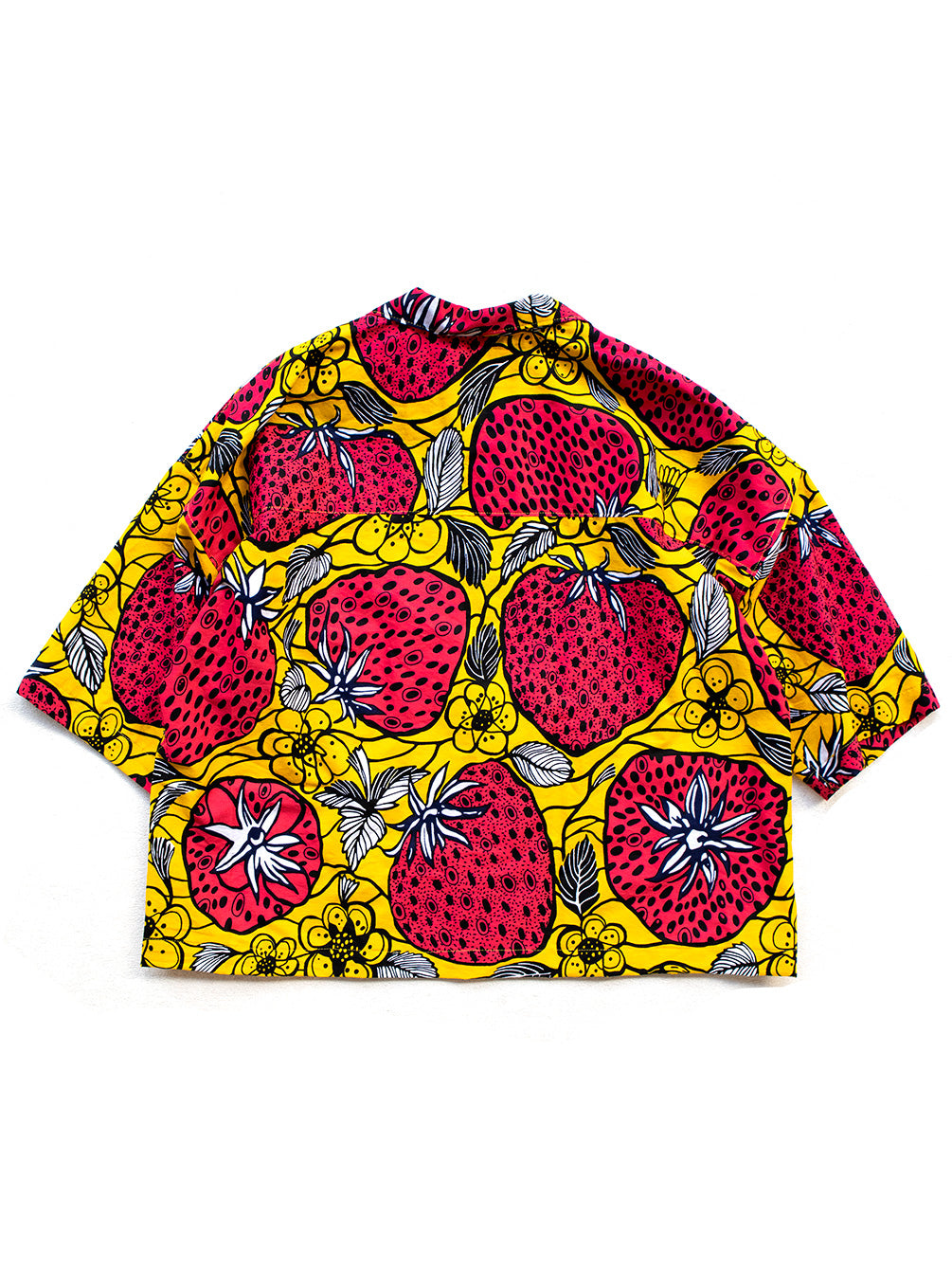 ワイドシルエットオープンカラーシャツ／strawberry