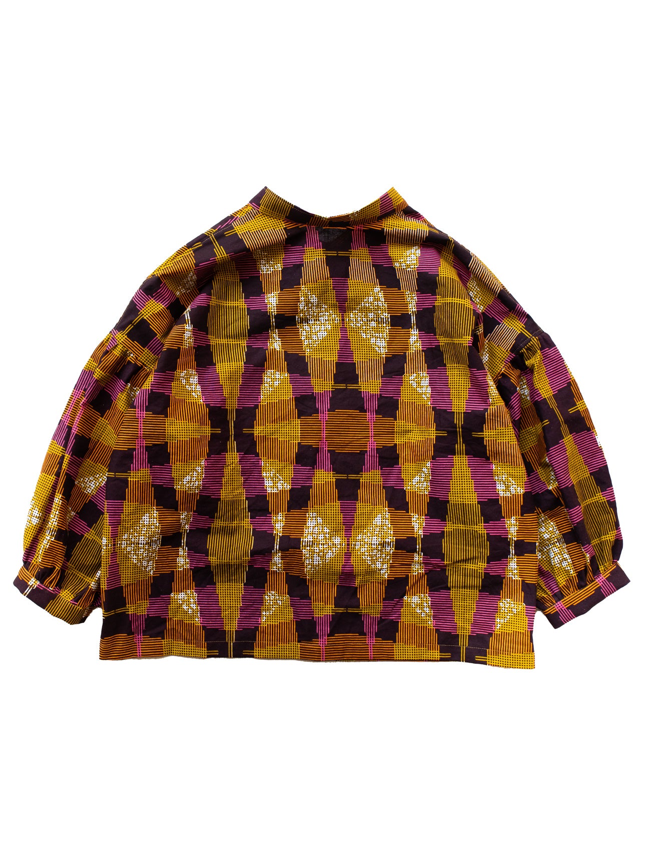 ドロップショルダーパフトップス／pinkcheck[セットアップ可商品]
