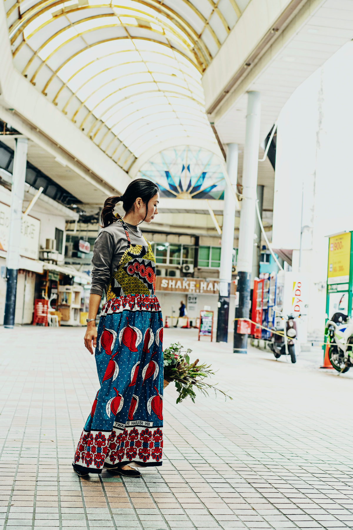 スナップ付エプロンワンピース／rastamango